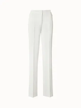 Structured Cotton Silk Double-Face Straight Leg Pants