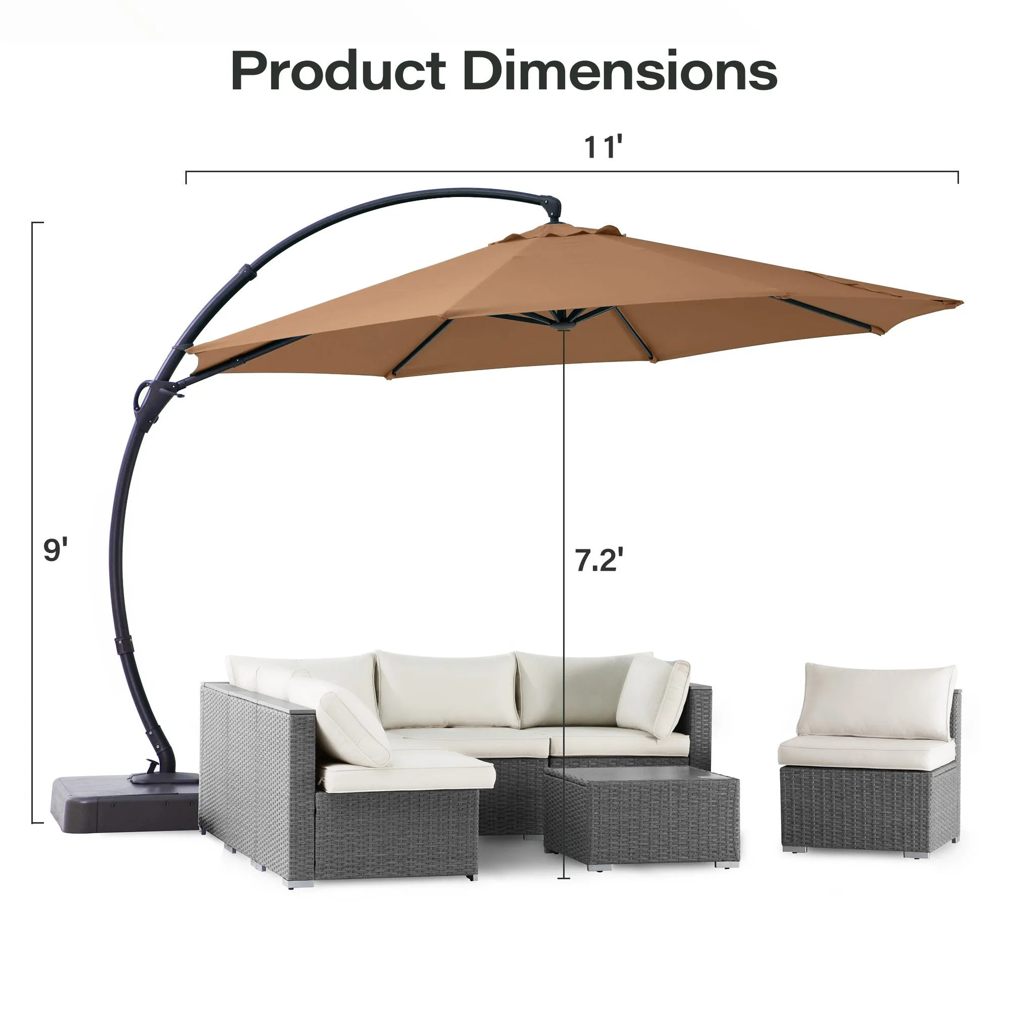 11' Deluxe Cantilever Umbrella