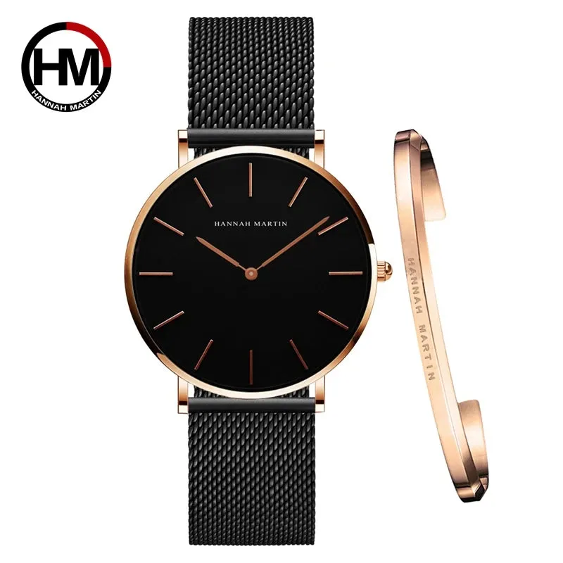 2023 Women's Rose Gold Mesh Quartz Watch