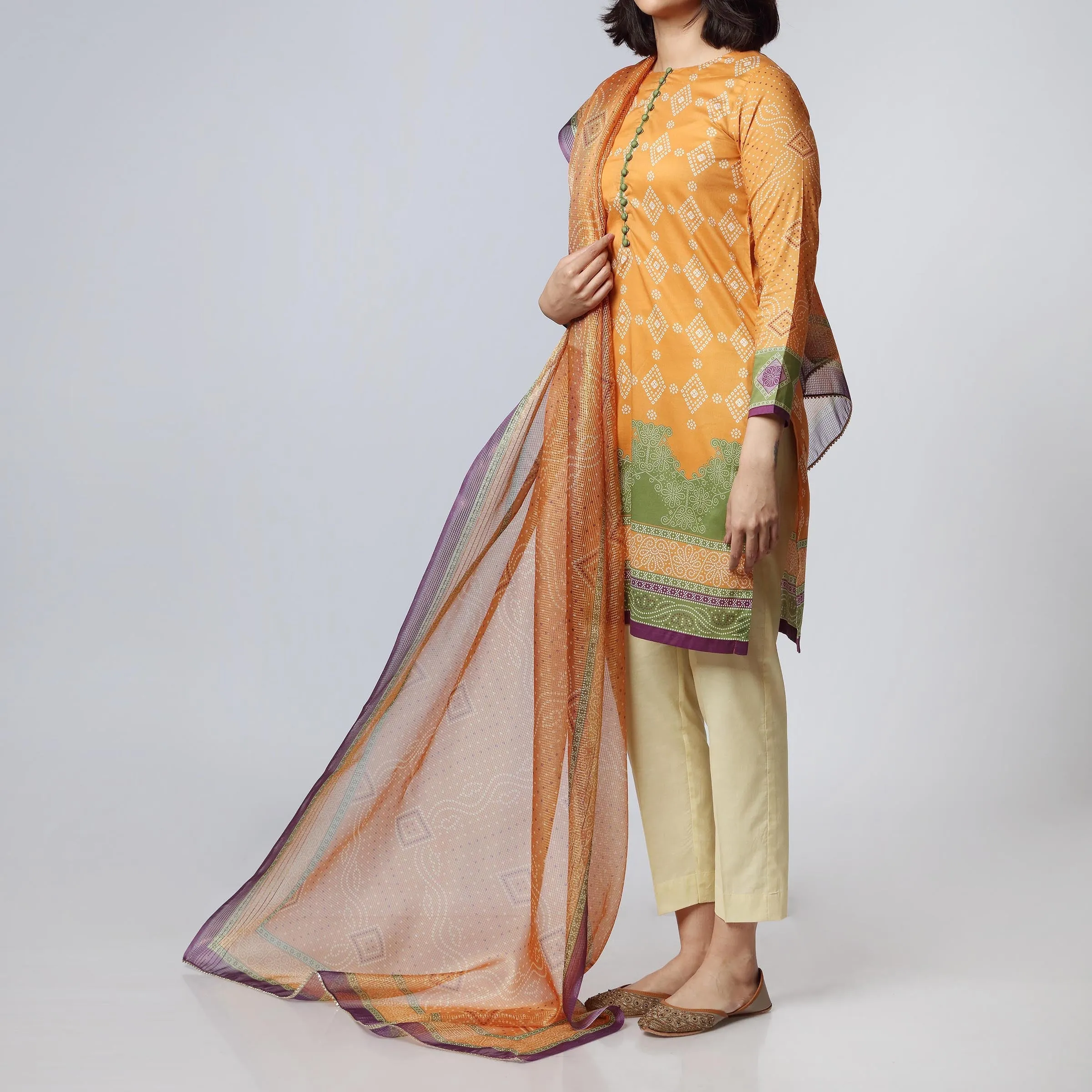 2PC- Digital Printed Lawn Shirt With Dupatta PS3148