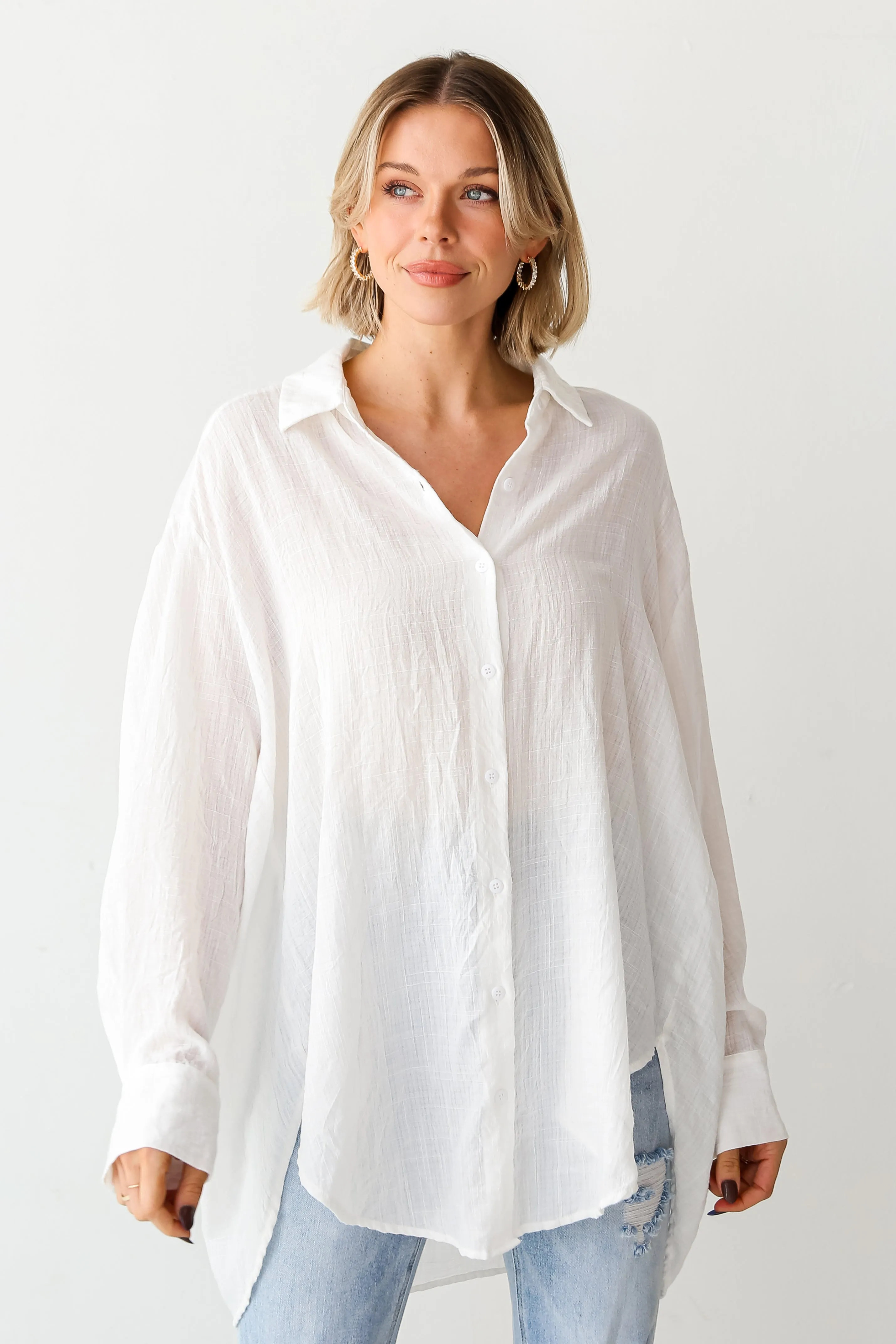 Allison Oversized Button-Up Blouse