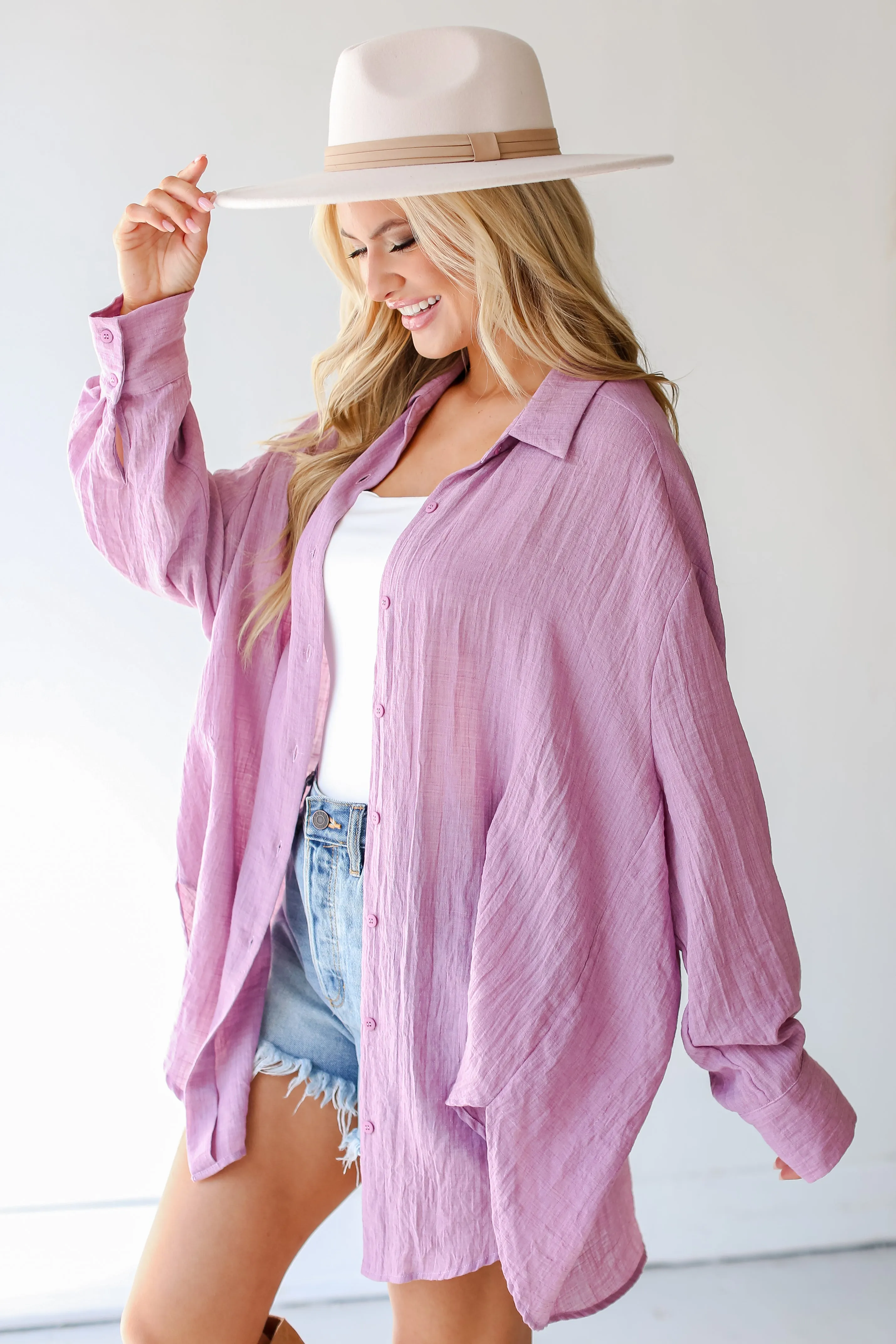 Allison Oversized Button-Up Blouse