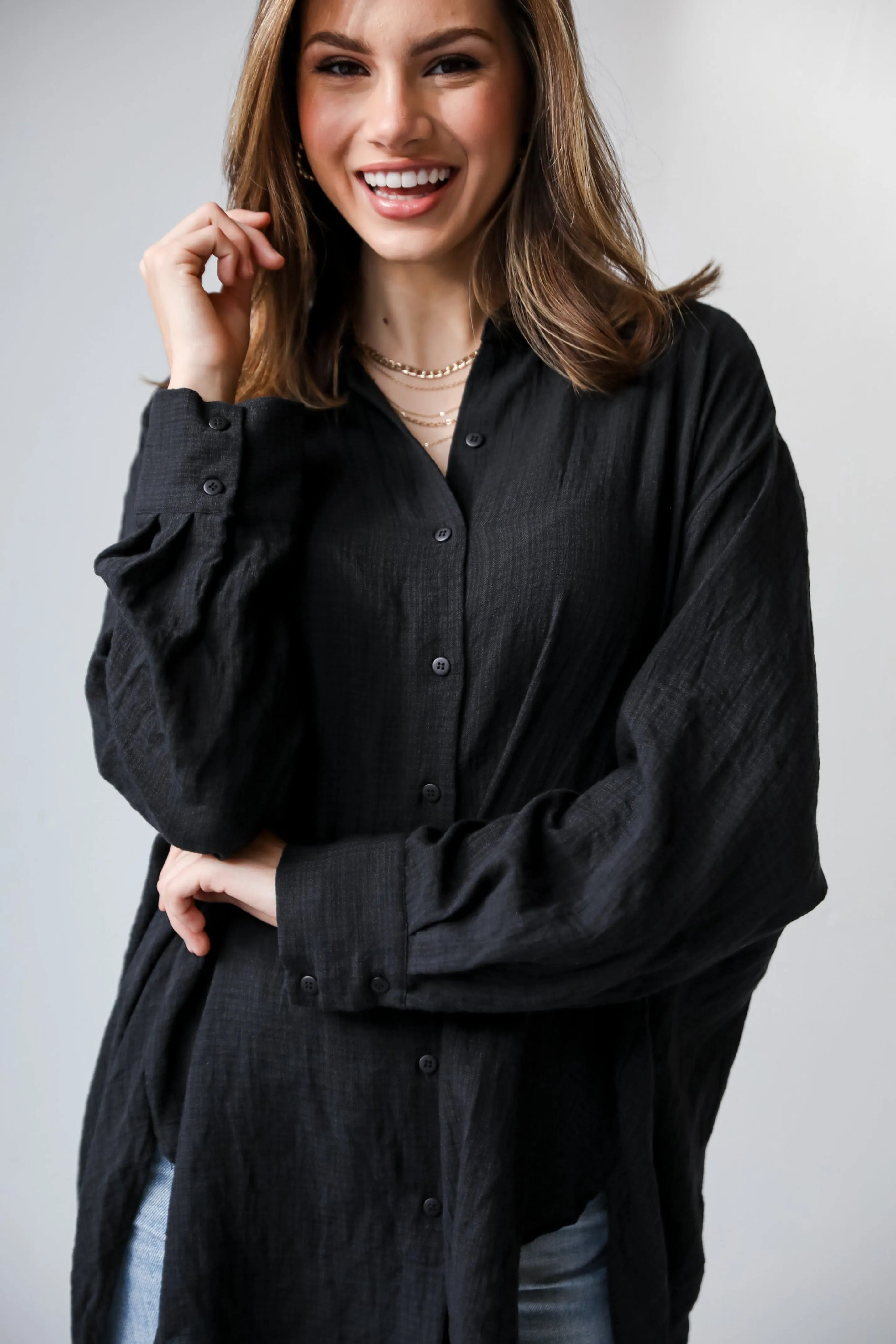 Allison Oversized Button-Up Blouse