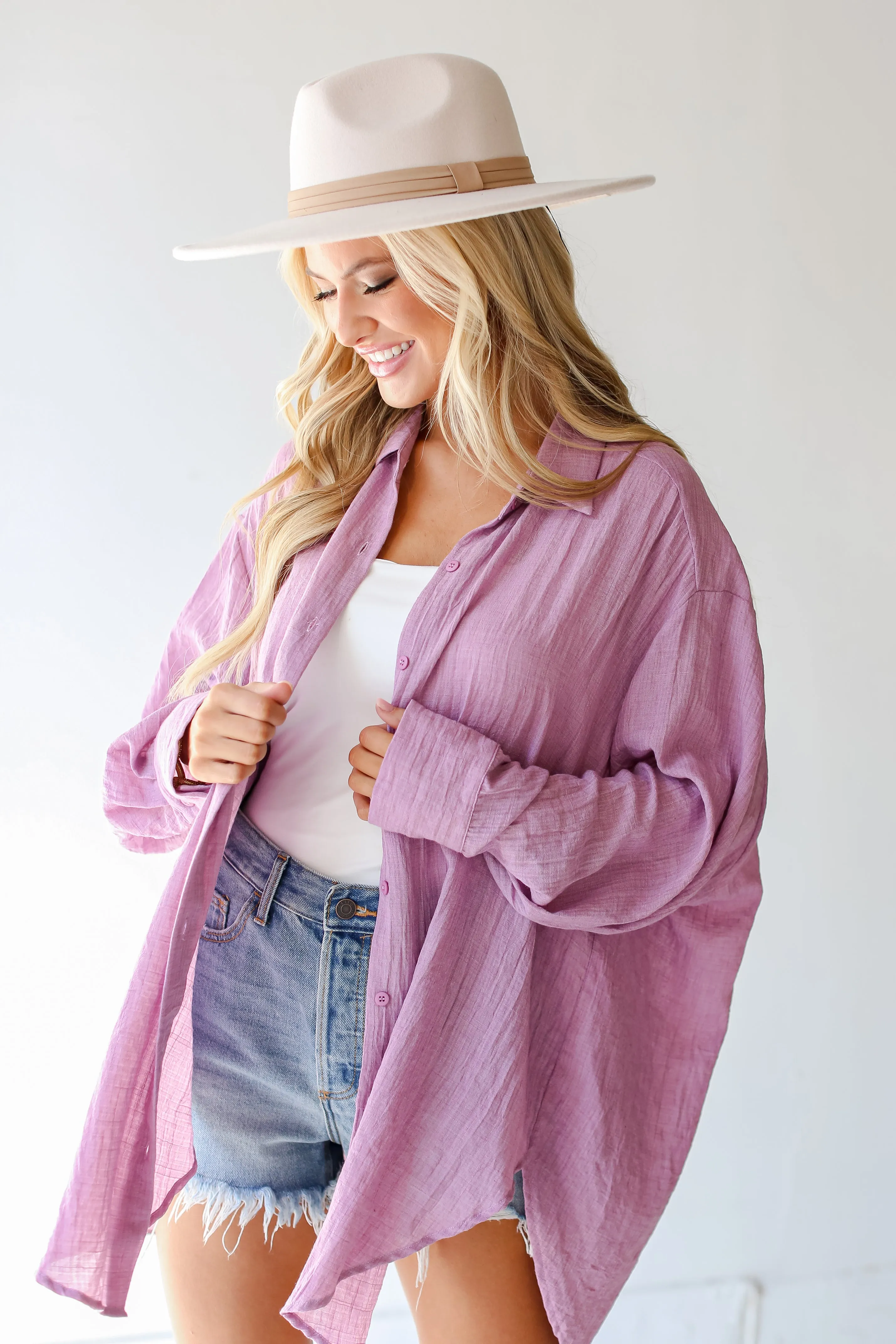 Allison Oversized Button-Up Blouse