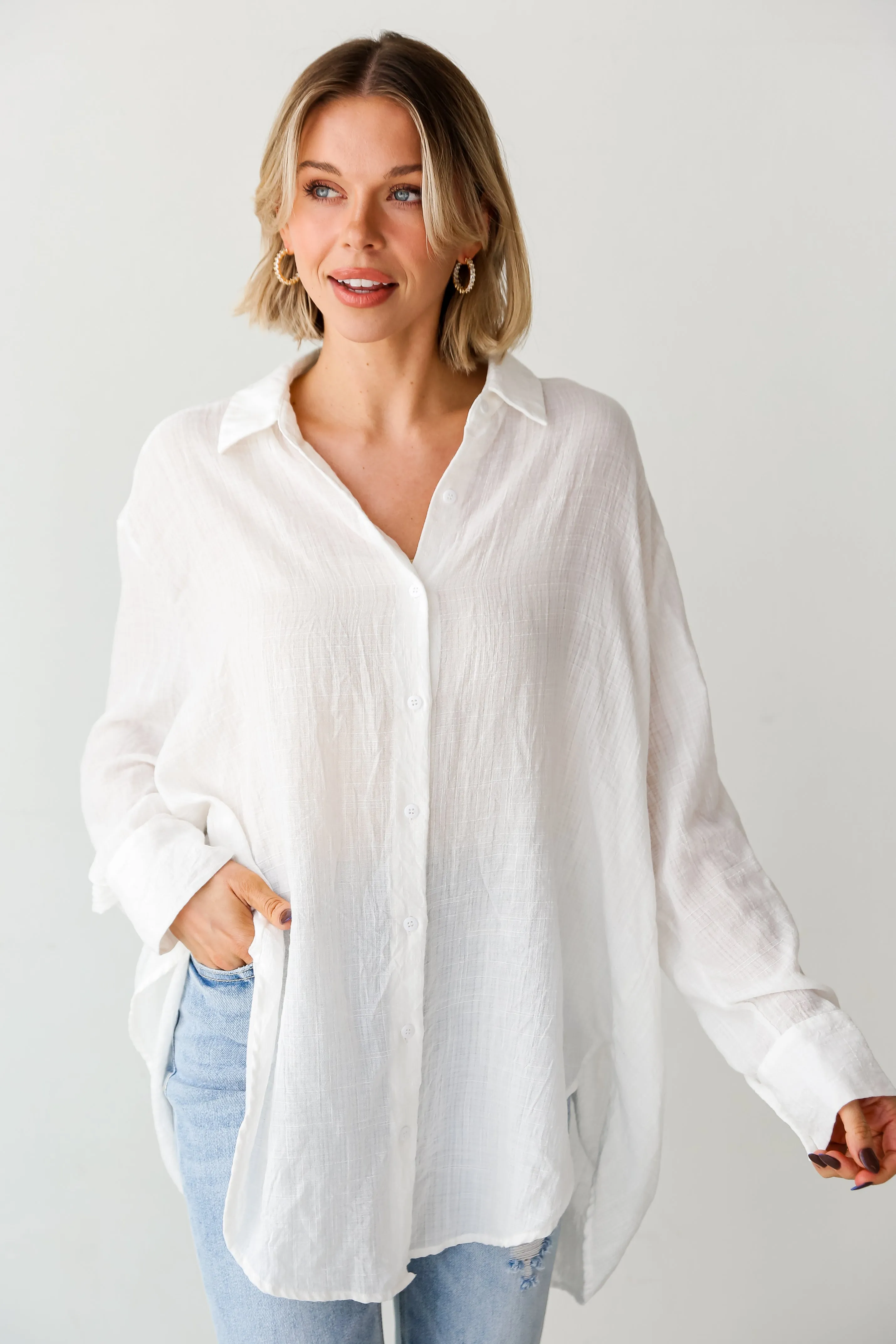 Allison Oversized Button-Up Blouse