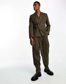 ASOS Oversized Suit Pants in Tonal Stripe