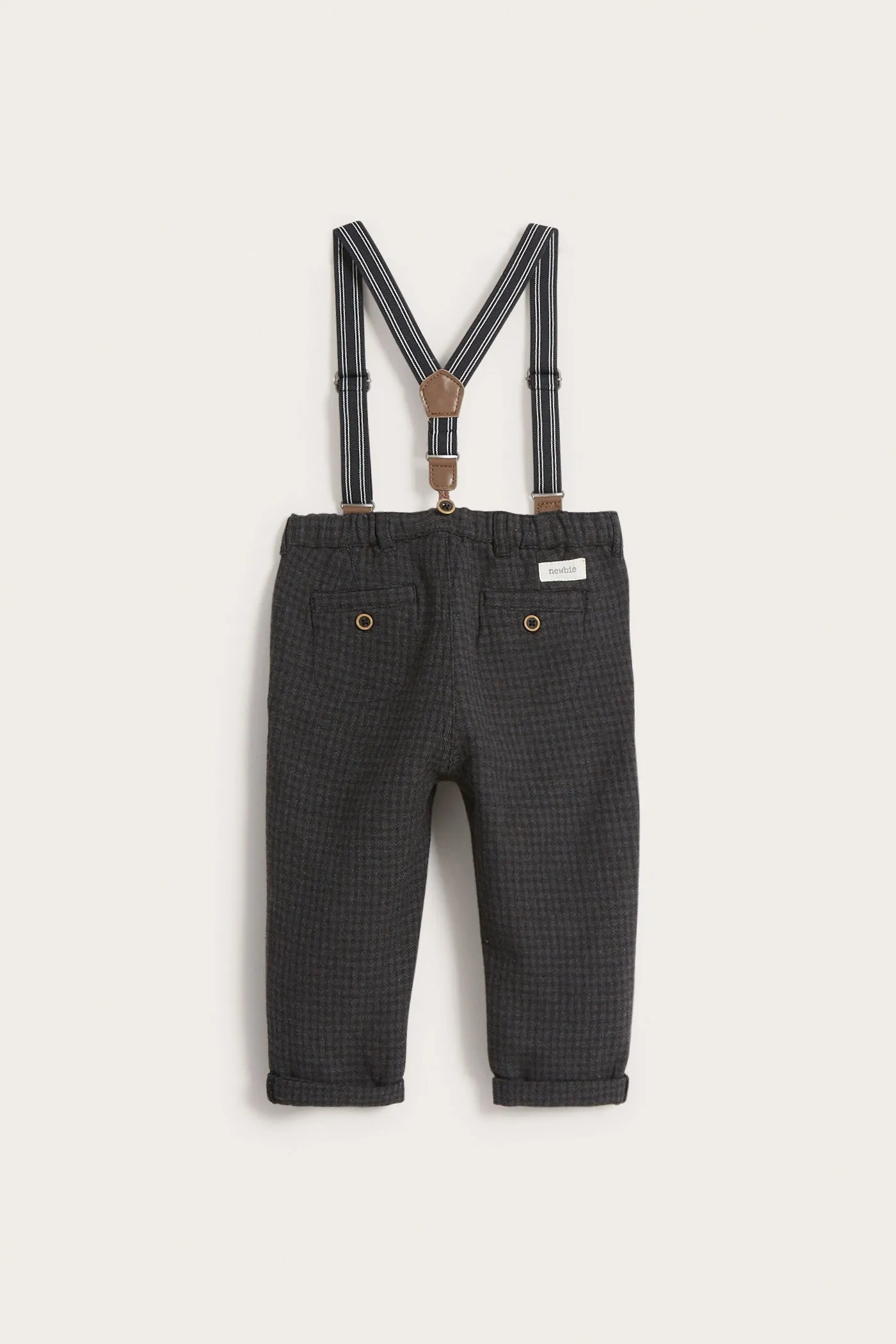 Baby dark grey suspender trousers