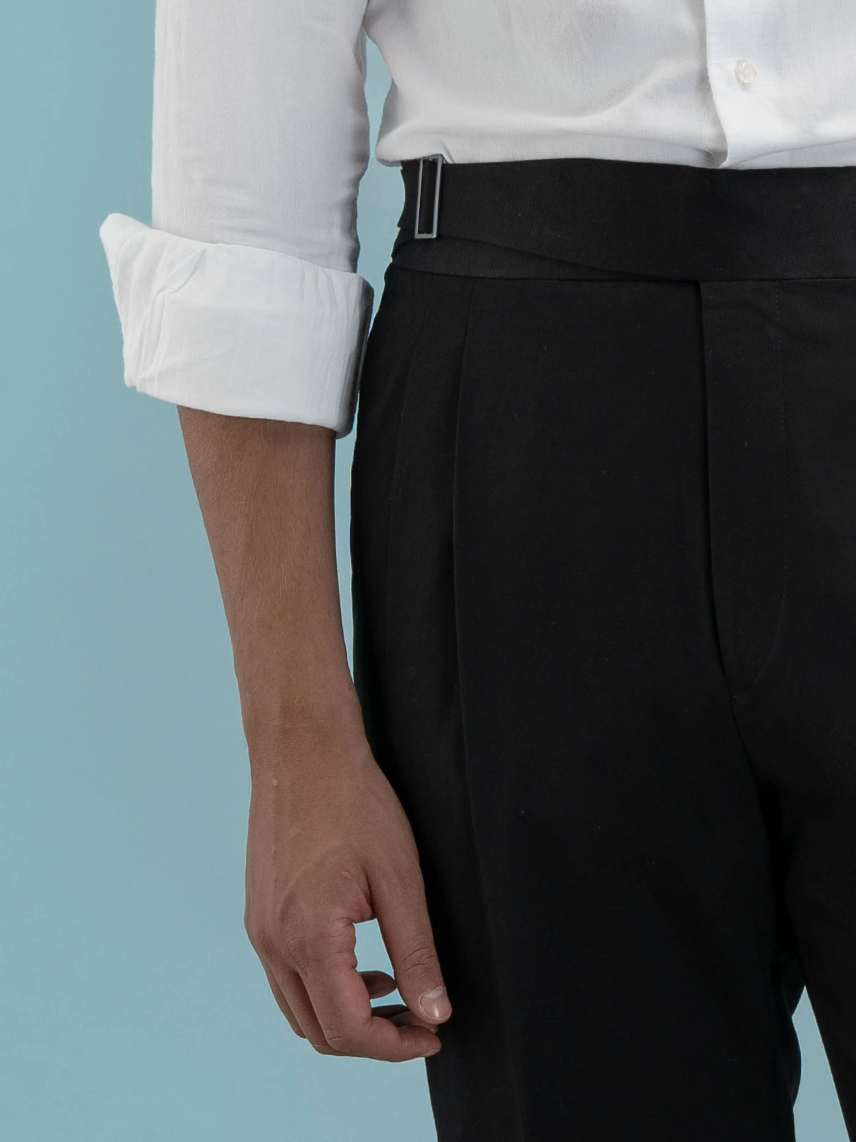 Black Cotton Gurkha Trousers