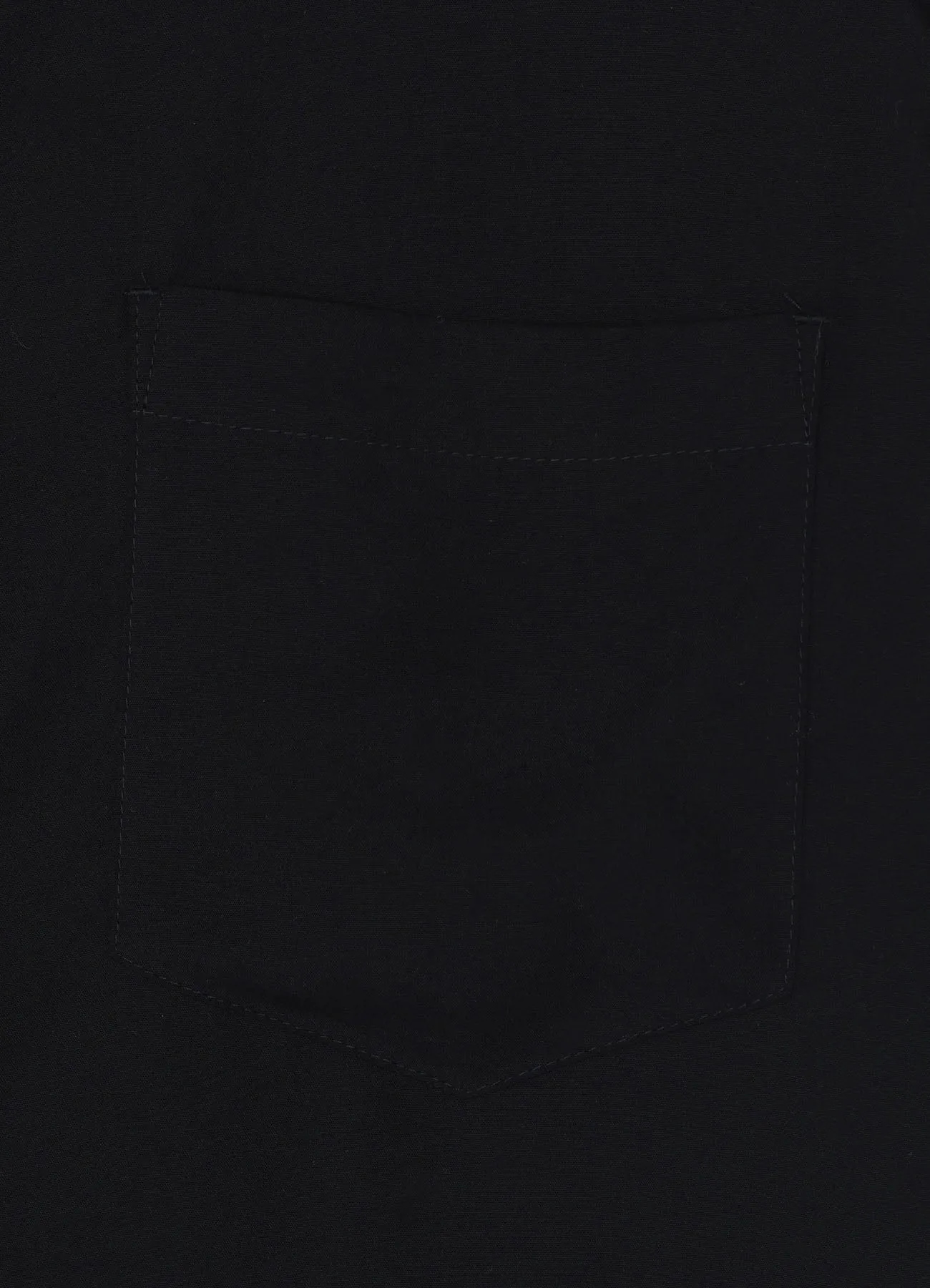 BLACK TENCEL POPLIN HALF-SLEEVE SHIRT WITH DECONSTRUCTED PLACKET