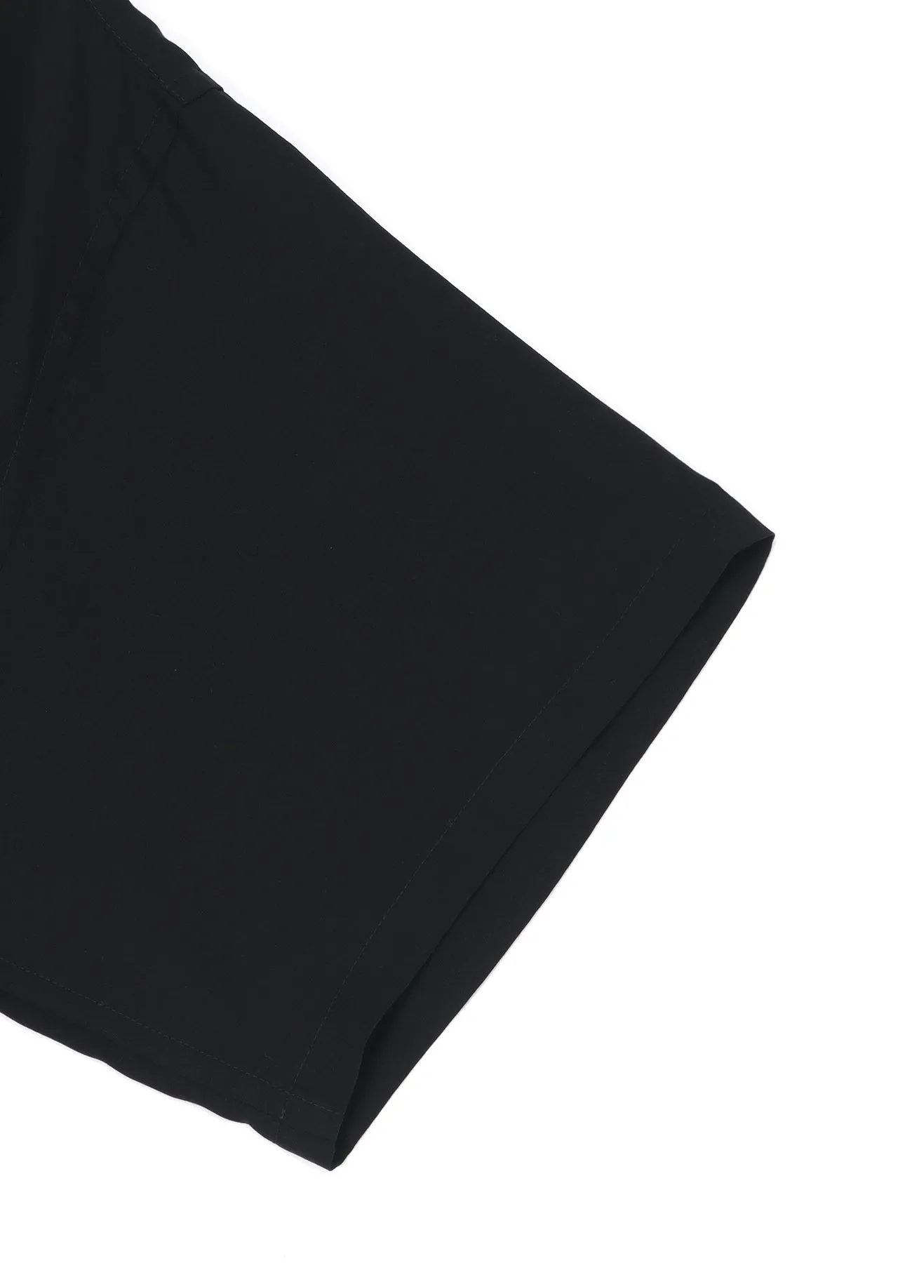 BLACK TENCEL POPLIN HALF-SLEEVE SHIRT WITH DECONSTRUCTED PLACKET