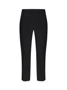 Black Wool Canvas Cigarette Trousers