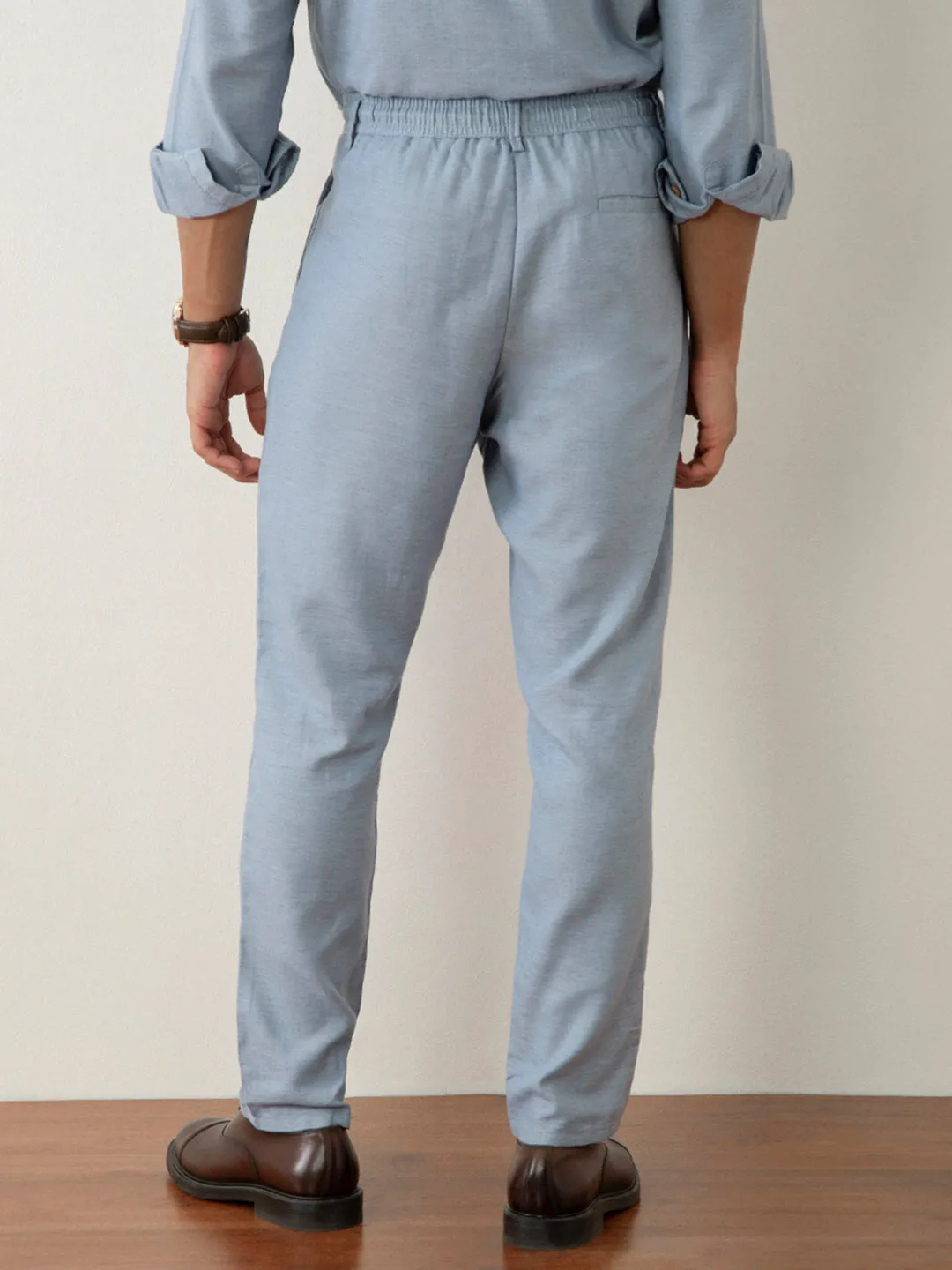 Blue Cotton Lightweight Pants