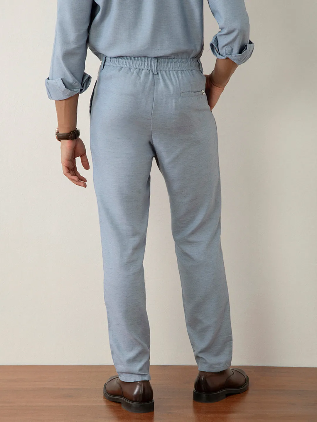 Blue Cotton Lightweight Pants