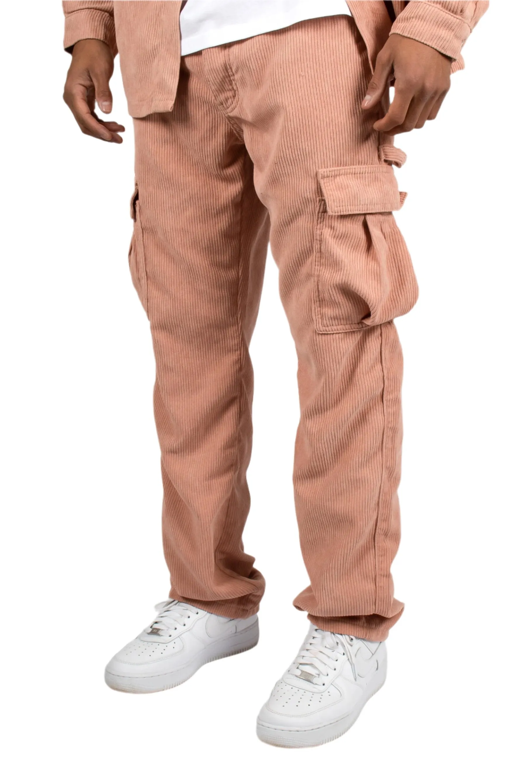 Blush Pink Corduroy Utility Cargo