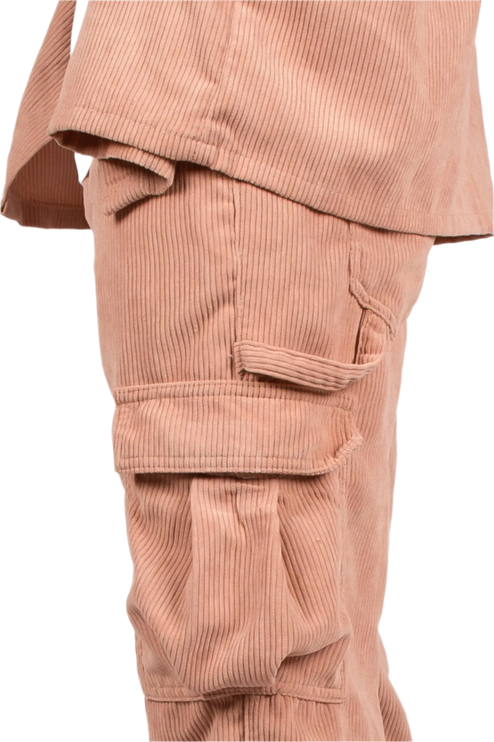 Blush Pink Corduroy Utility Cargo