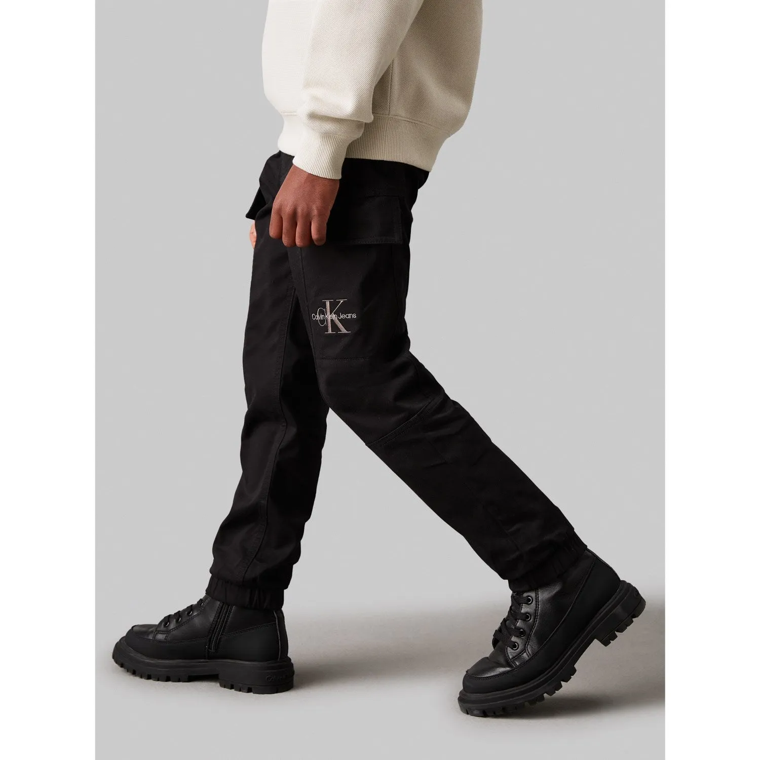 Calvin Klein Ck Black Essential Woven Cargo Pants