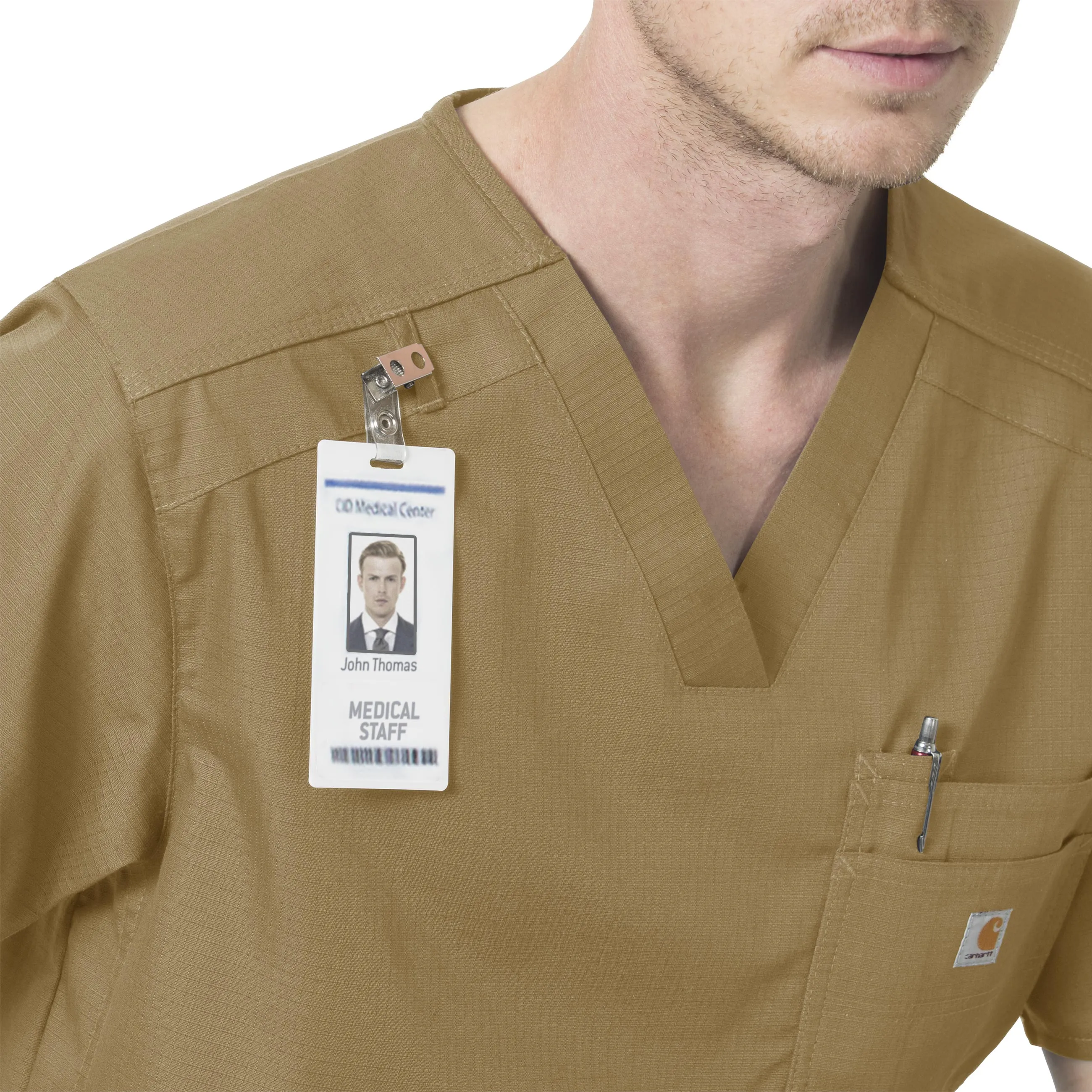 Carhartt Rugged Flex Ripstop Men's 6 Pocket Scrub Top - Dijon