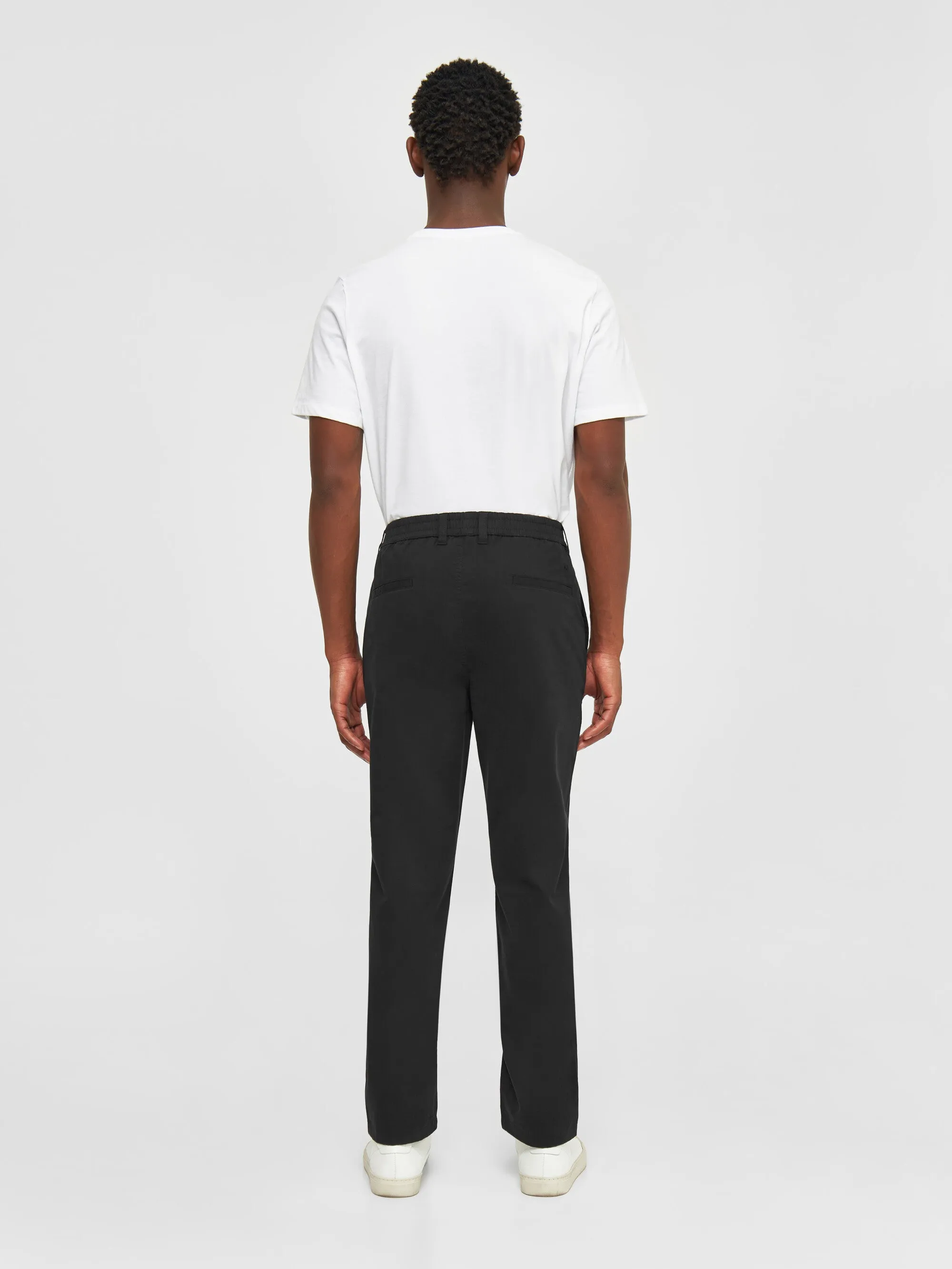 CHUCK regular twill belt chino pants - Black Jet