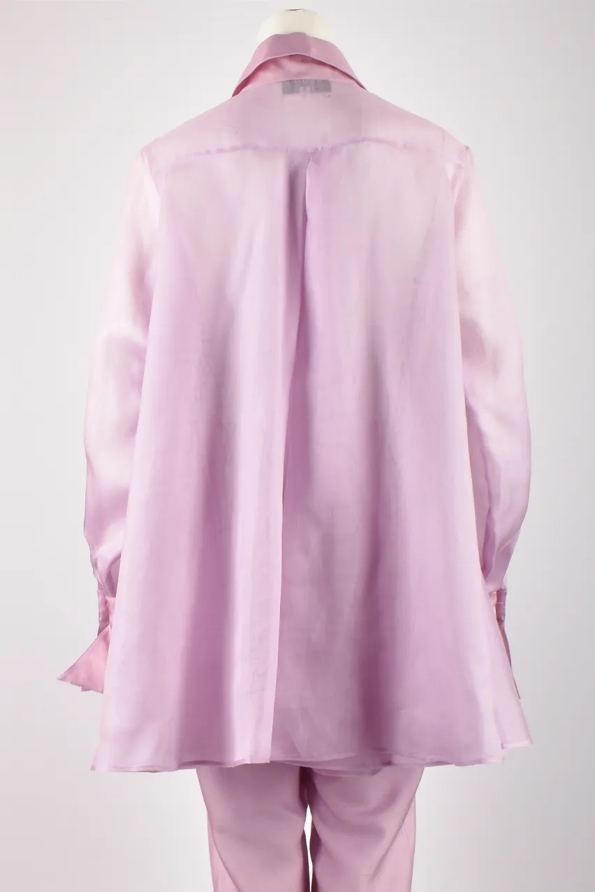 CLAUDE MONTANA RUNWAY S/S 1992 LILAC CHIFFON SHIRT