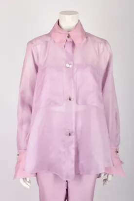 CLAUDE MONTANA RUNWAY S/S 1992 LILAC CHIFFON SHIRT