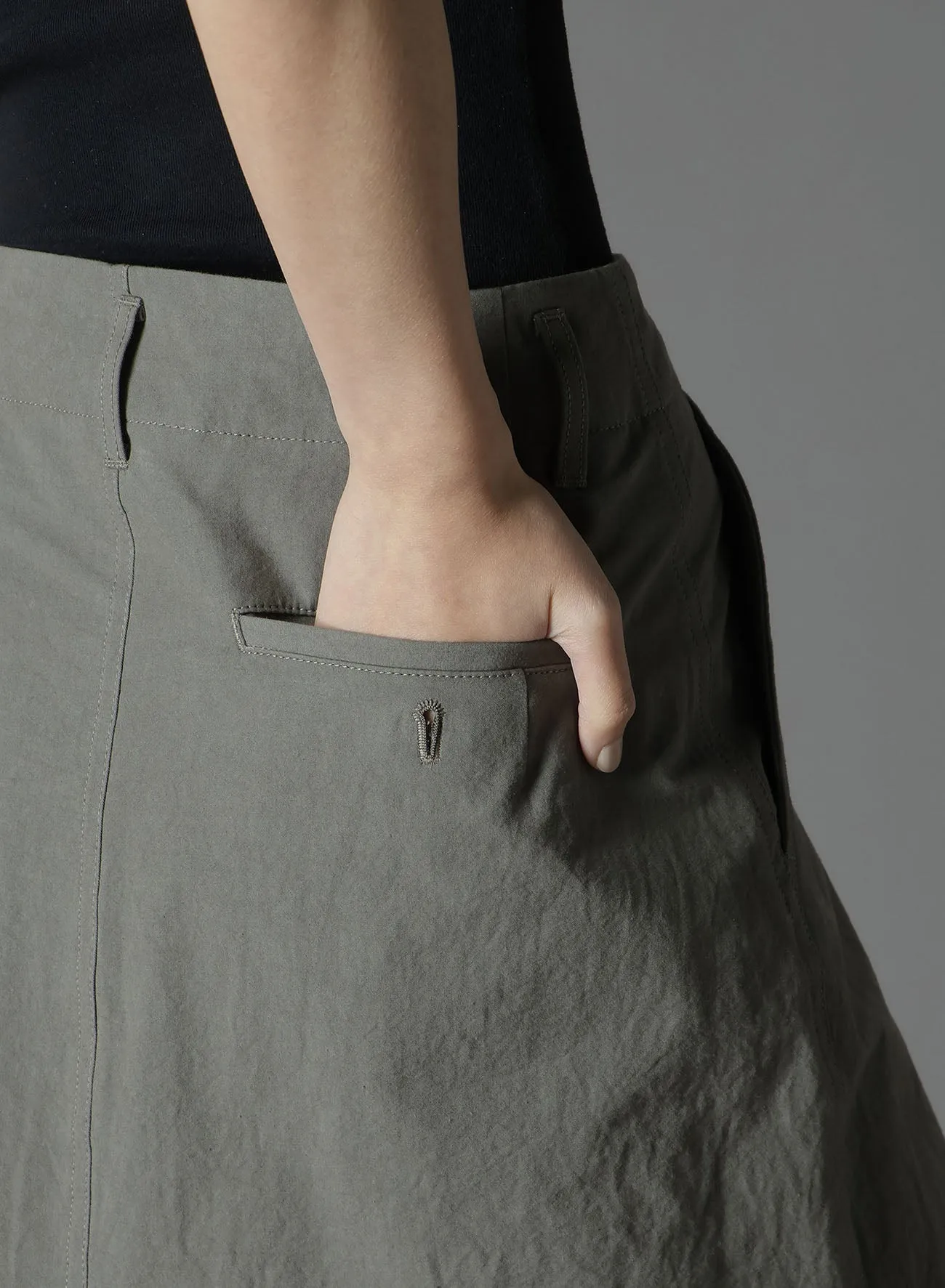 COTTON CROSS WA ZIPPER POCKET SKIRT