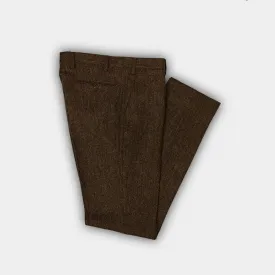 Dark Brown Pure Wool Trousers