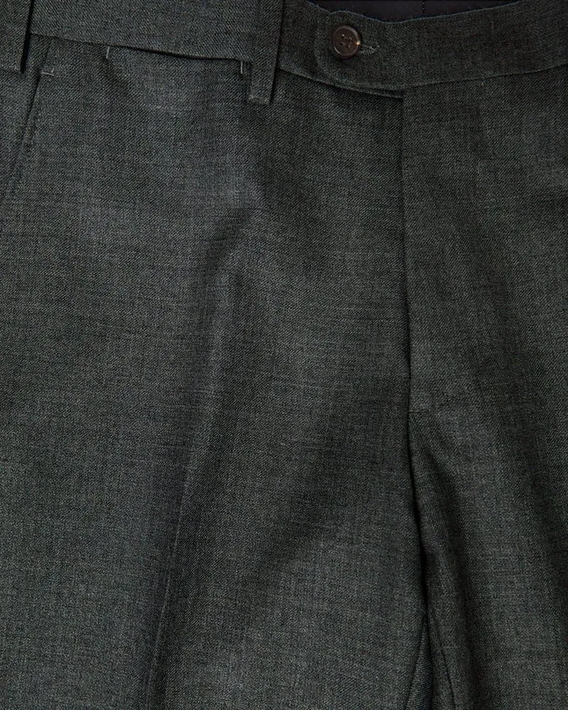 Dark Grey Grey Pure Wool Trousers