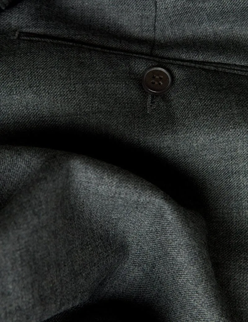 Dark Grey Grey Pure Wool Trousers