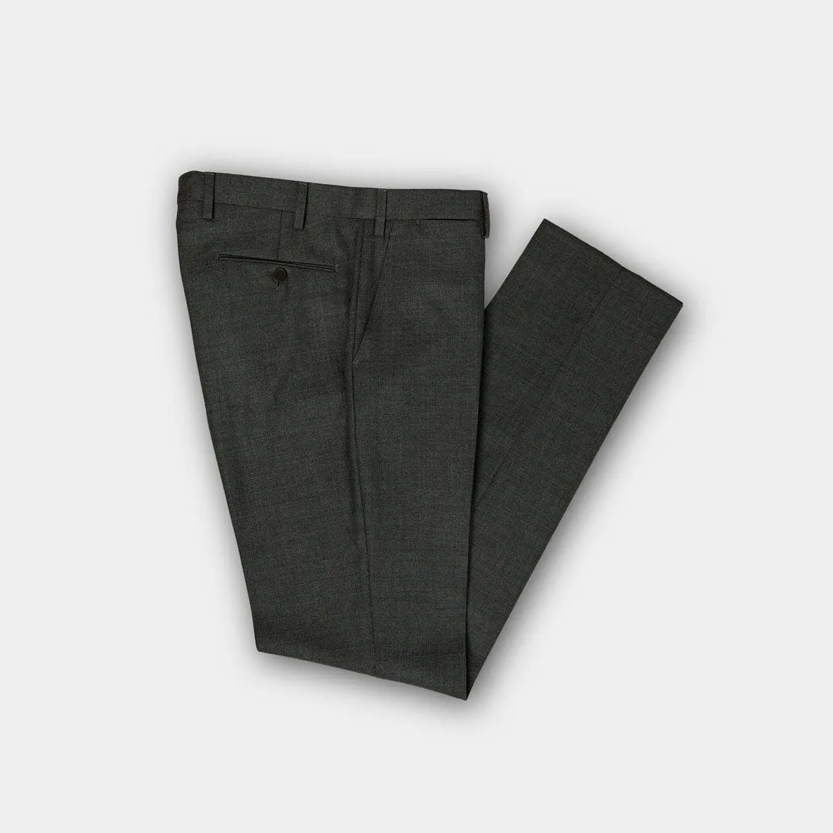 Dark Grey Grey Pure Wool Trousers