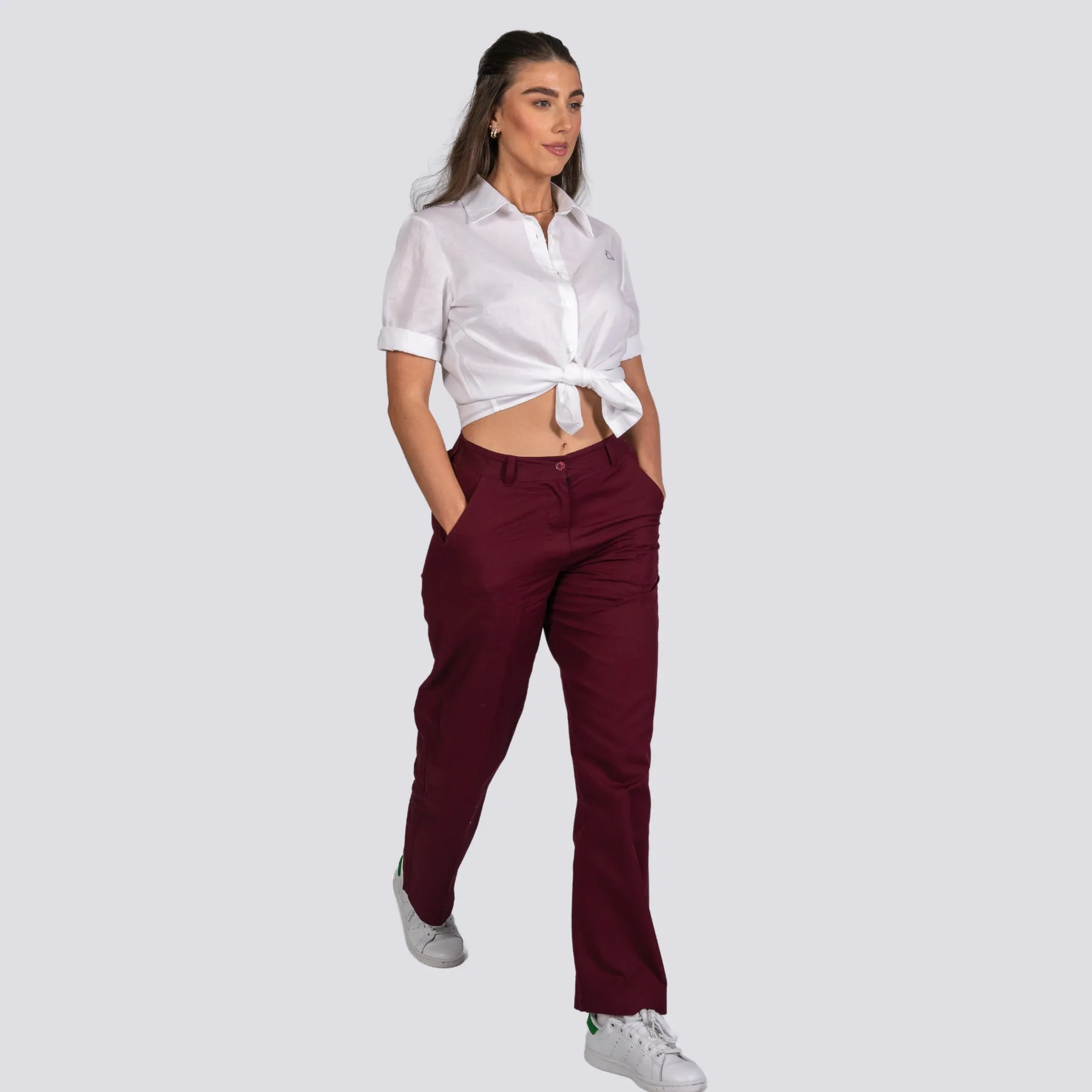 Embrace Enchanting Elegance with Sustainability: Black Rose Elegance Linen Trousers