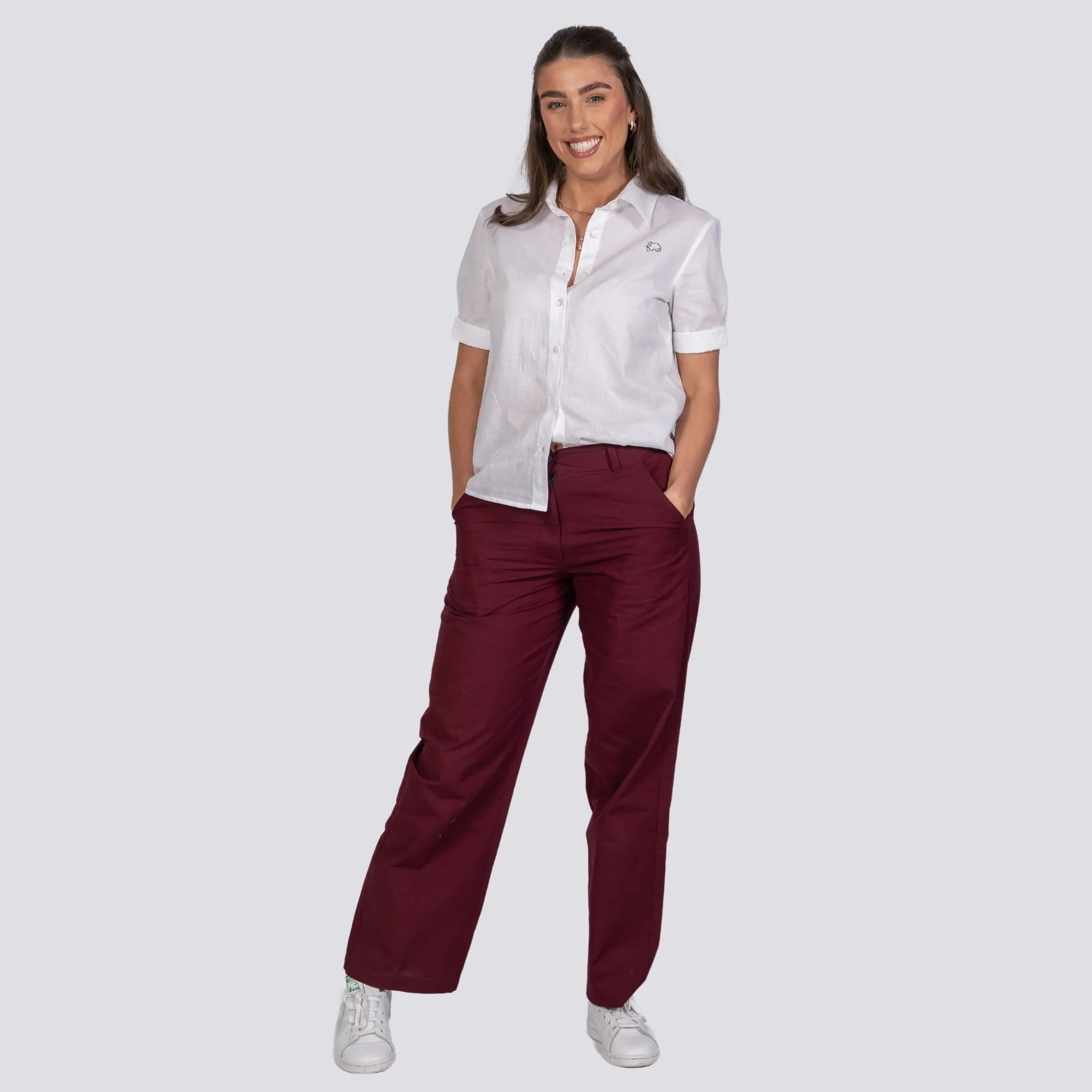 Embrace Enchanting Elegance with Sustainability: Black Rose Elegance Linen Trousers