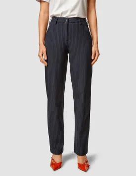 Essential Pants Straight Navy Pinstripe