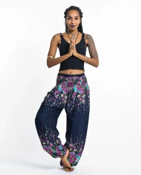 Floral Unisex Harem Pants in Blue, Thailand