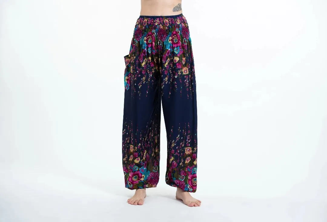 Floral Unisex Harem Pants in Blue, Thailand