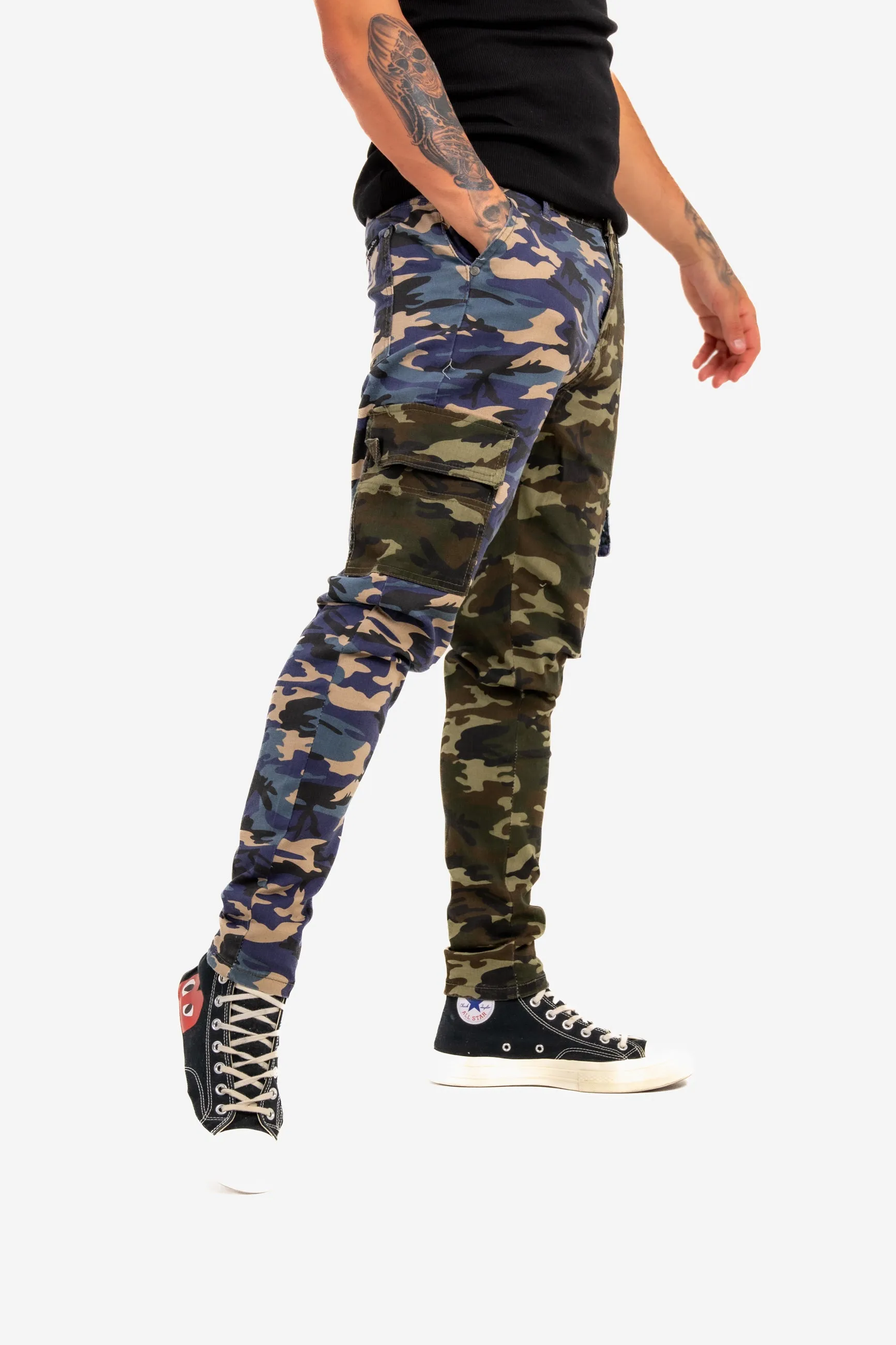 Fort Utility Camo Half Blue And Half Green