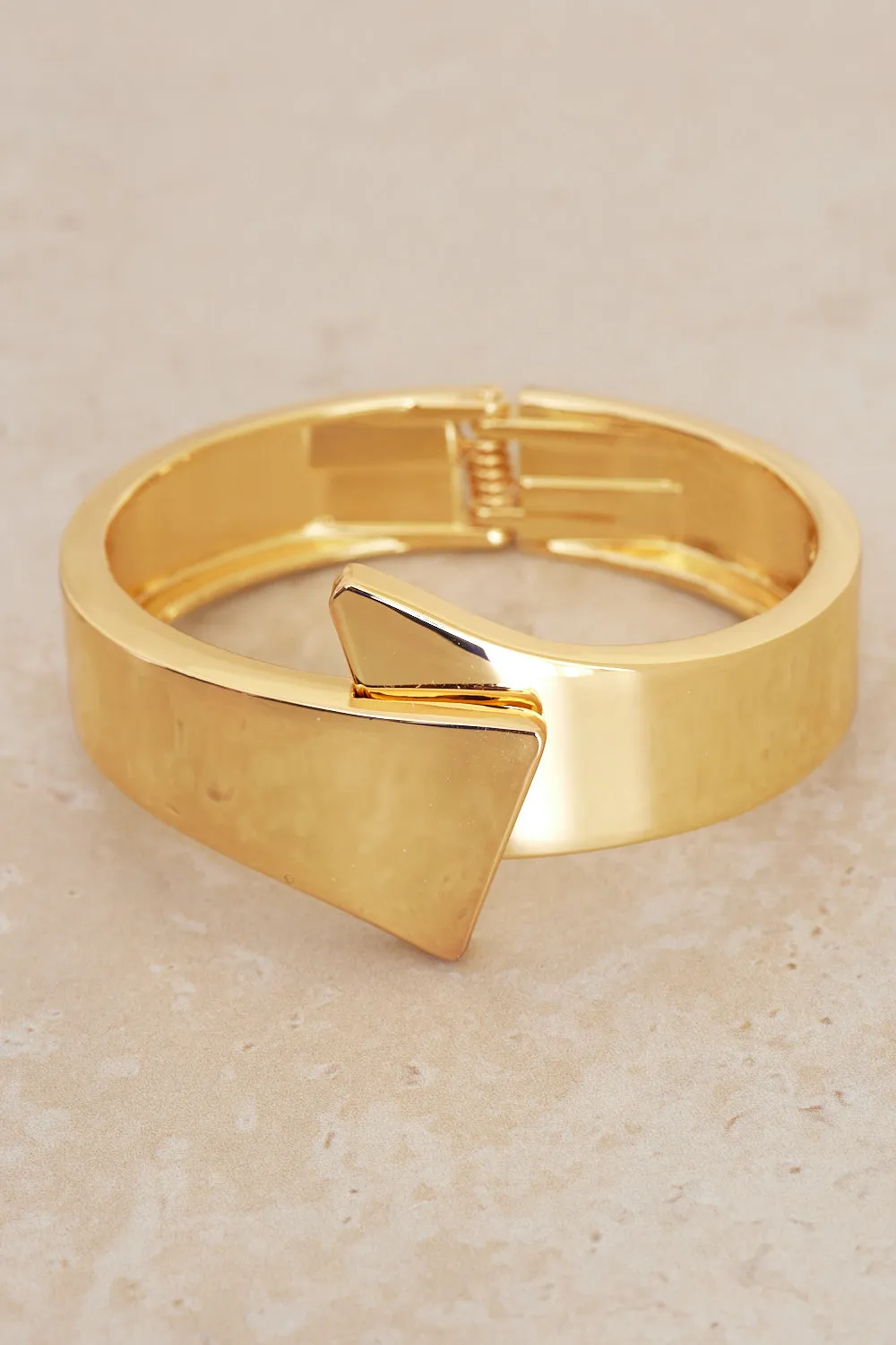 Geometric Cuff Bangle - Gold