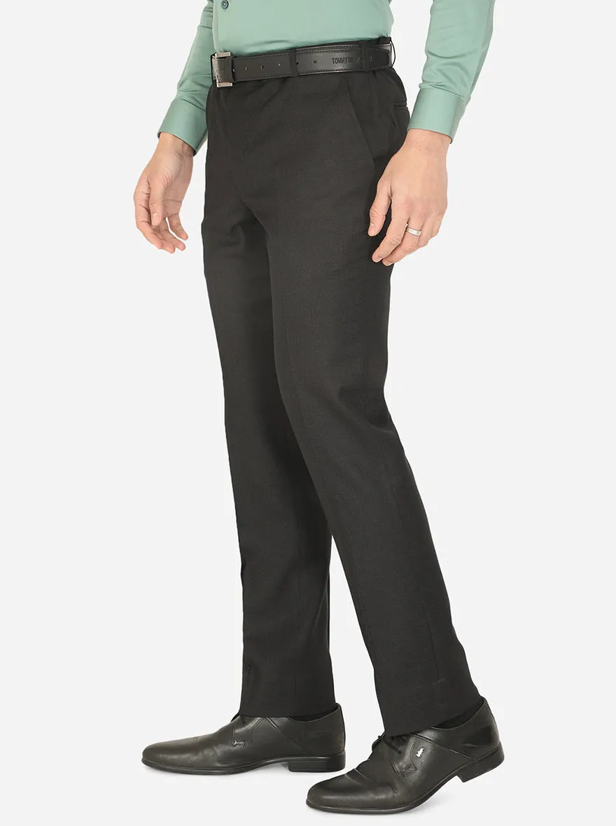 Greynis Black Solid Classic Fit Formal Trouser | JadeBlue