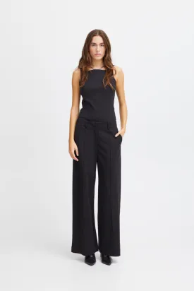 Ichi Kate Sus Wide Leg Trousers-Black-20116768