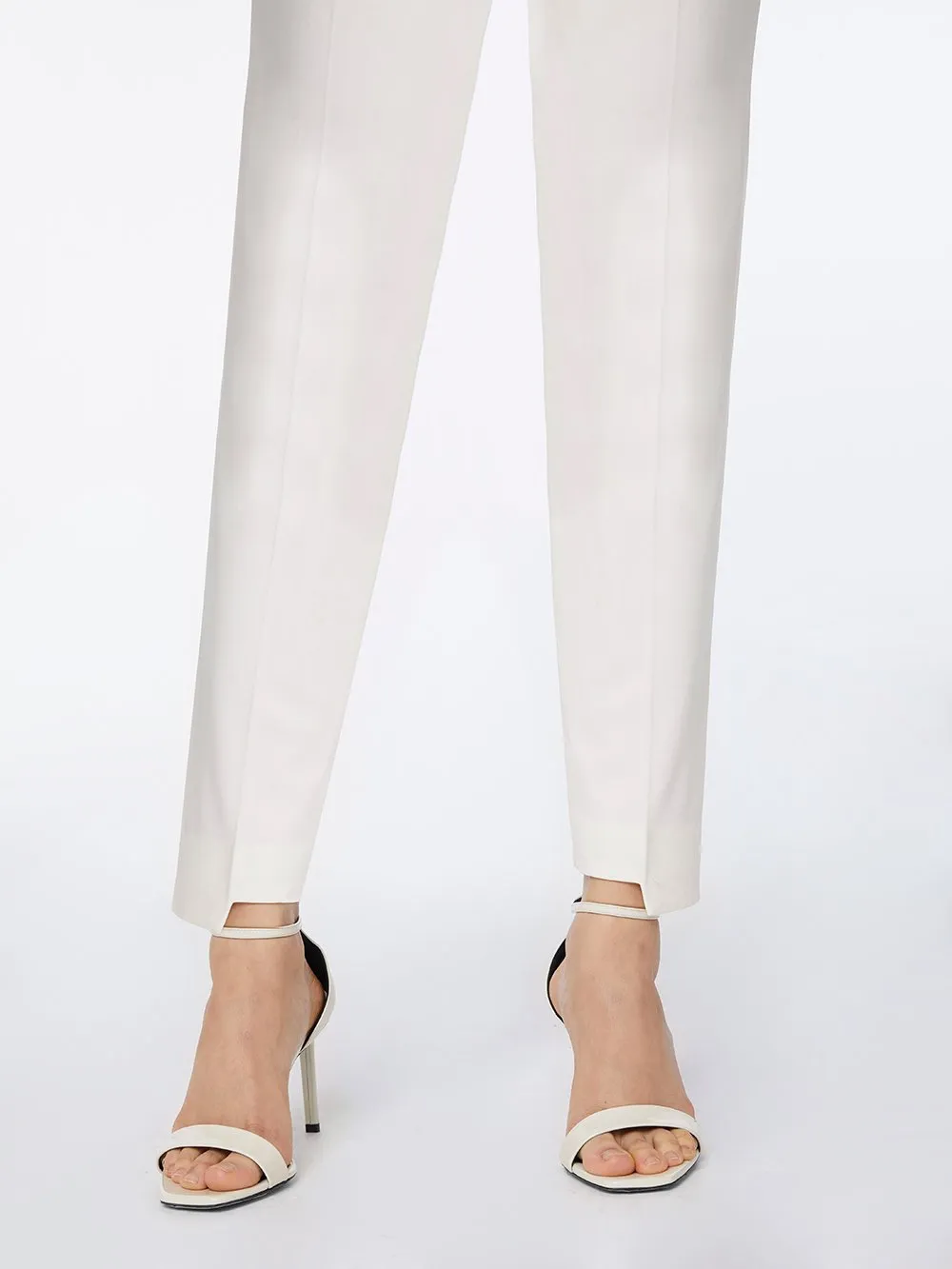 Imaan x FRAME High Pleated Trouser -- Off White