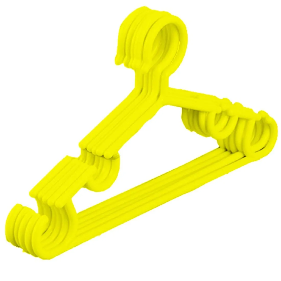 Kuber Industries Plastic 5 Pieces Baby Hanger Set for Wardrobe (Yellow) -CTKTC039141