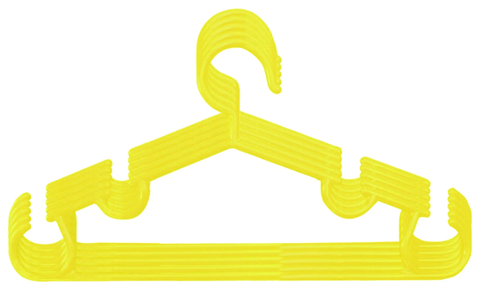 Kuber Industries Plastic 5 Pieces Baby Hanger Set for Wardrobe (Yellow) -CTKTC039141