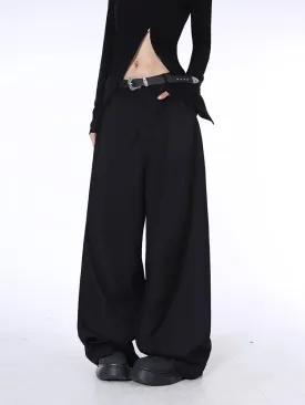 Lazy Sleek Curved Seam Wide Pants