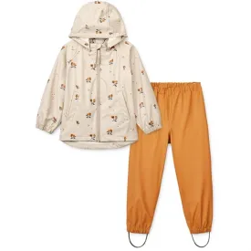 Liewood Moby Printed Rainwear Set Peach / Sandy