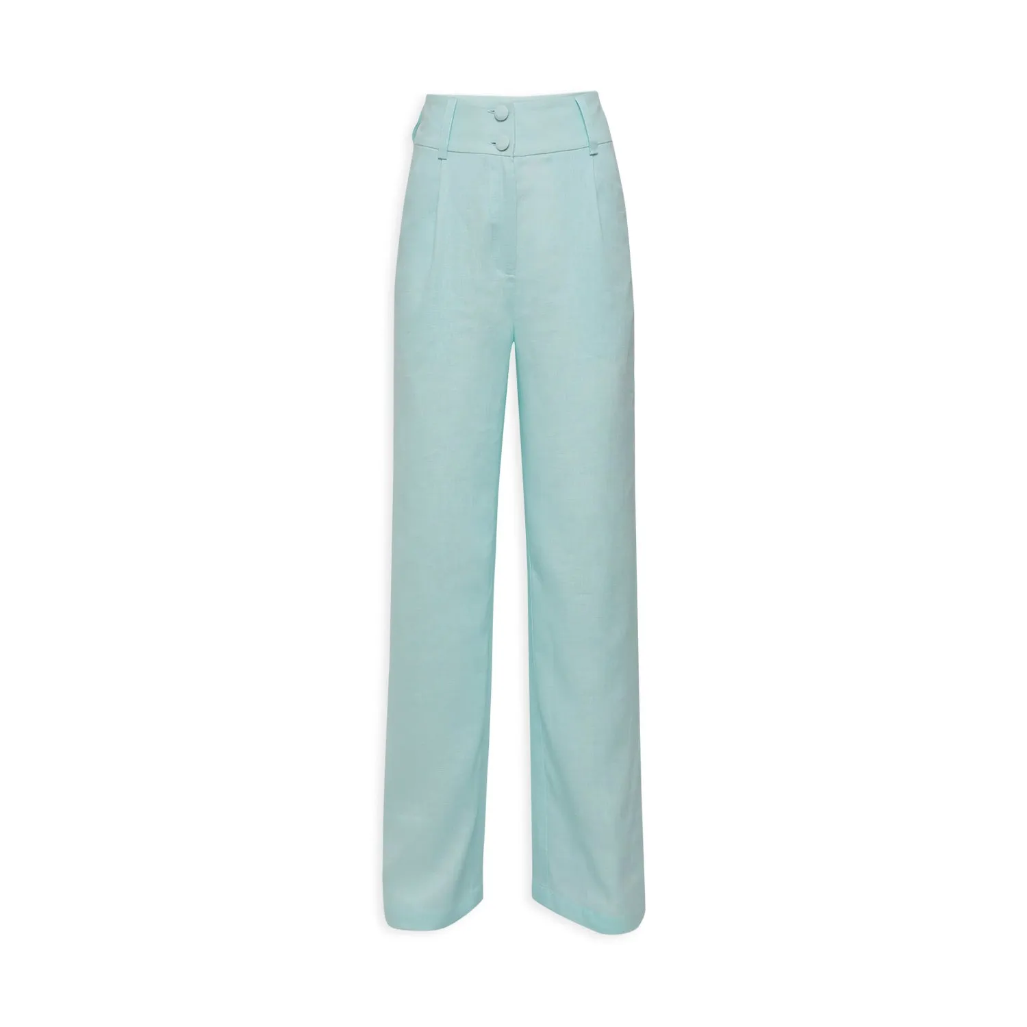 Linen High Waisted Straight Fit Pants