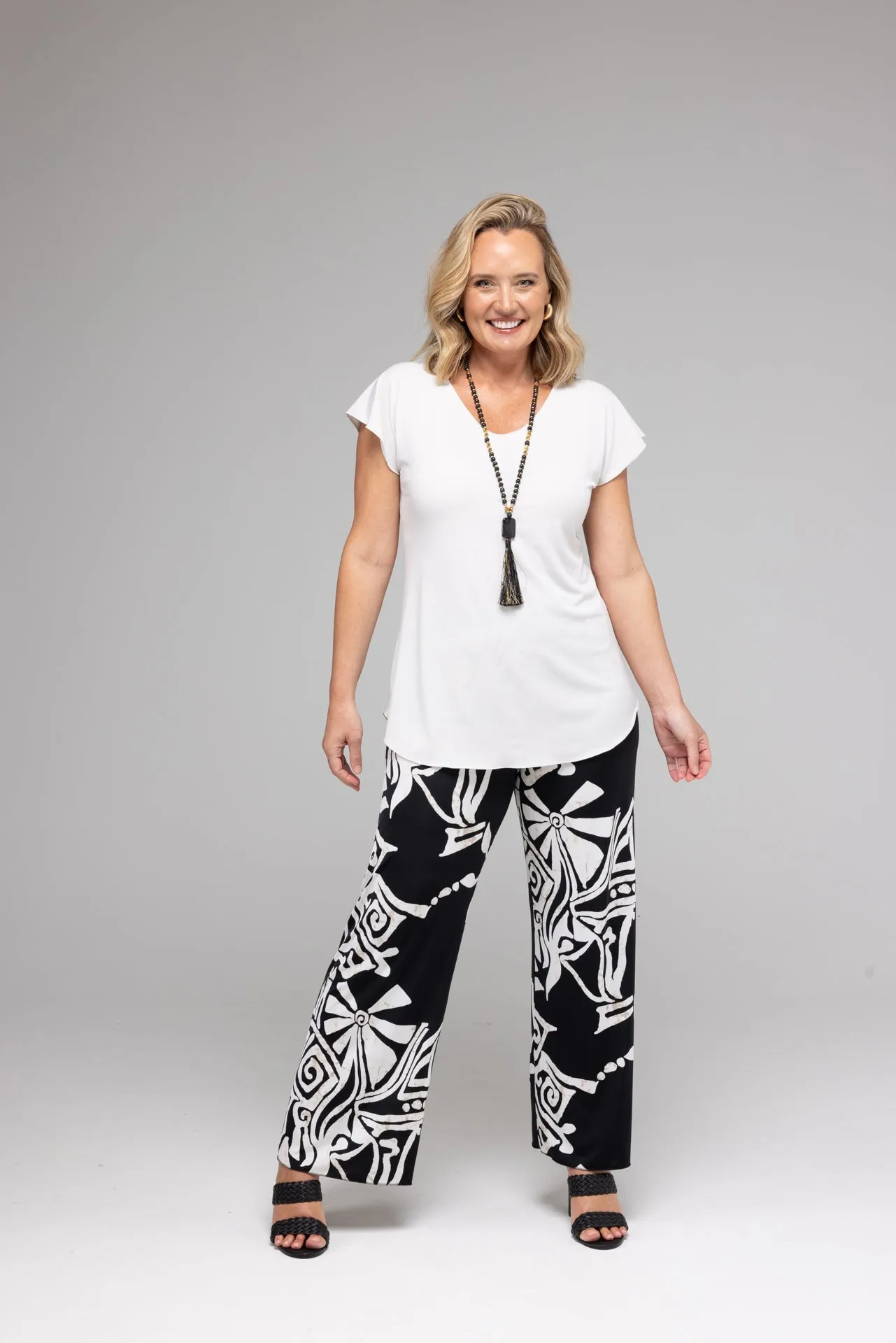 Maori Wide Leg Jersey Palazzo Pants