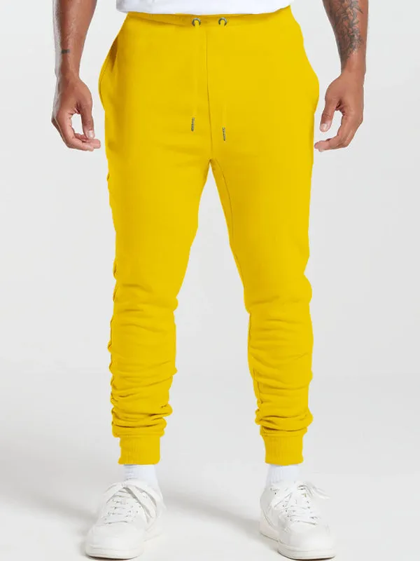 Men's Solid Color Versatile Slim-fitting Tie-Leg Jogger Pants