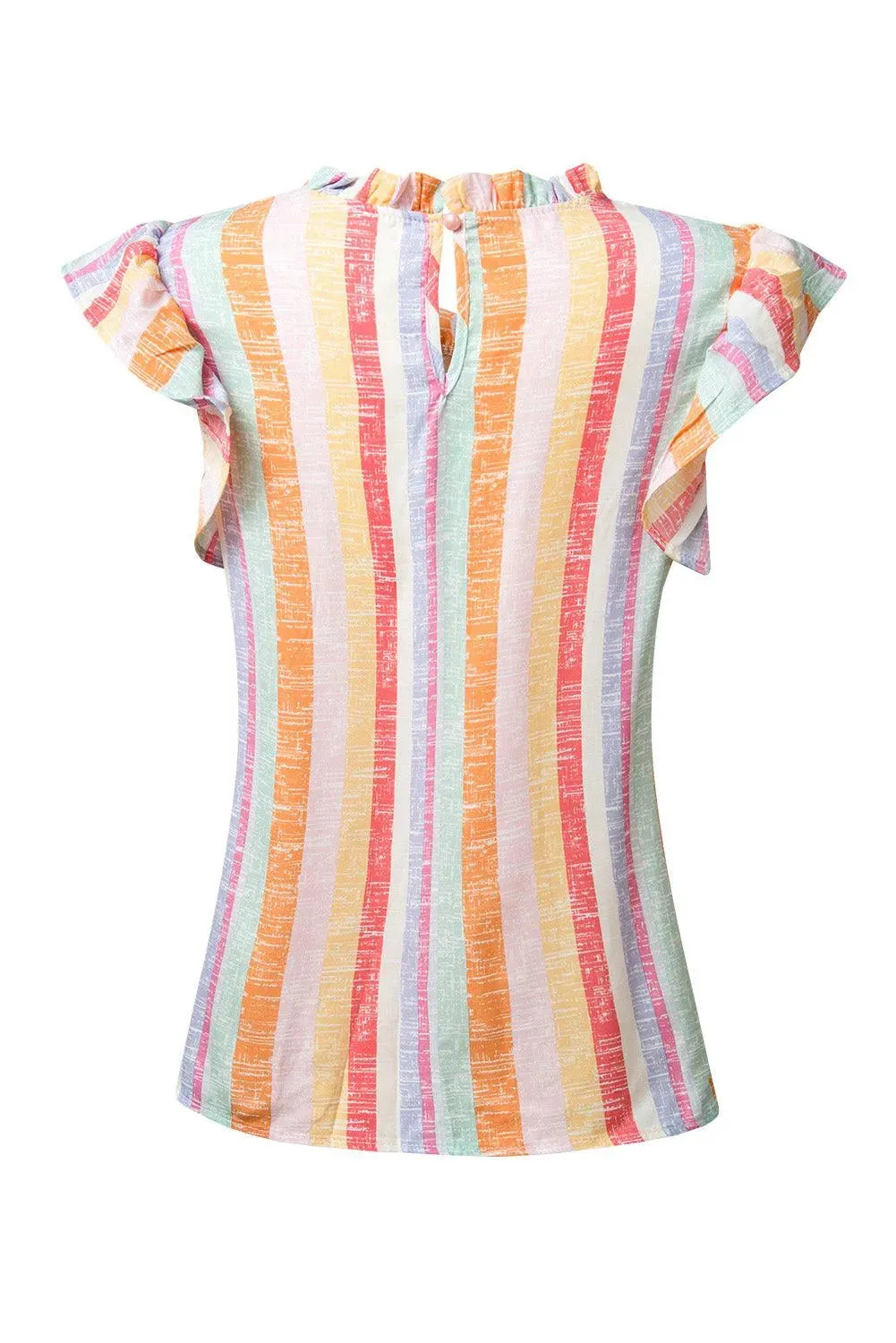 Multicolor Striped Cap Sleeve Blouse: Stylish & Comfortable Fashion