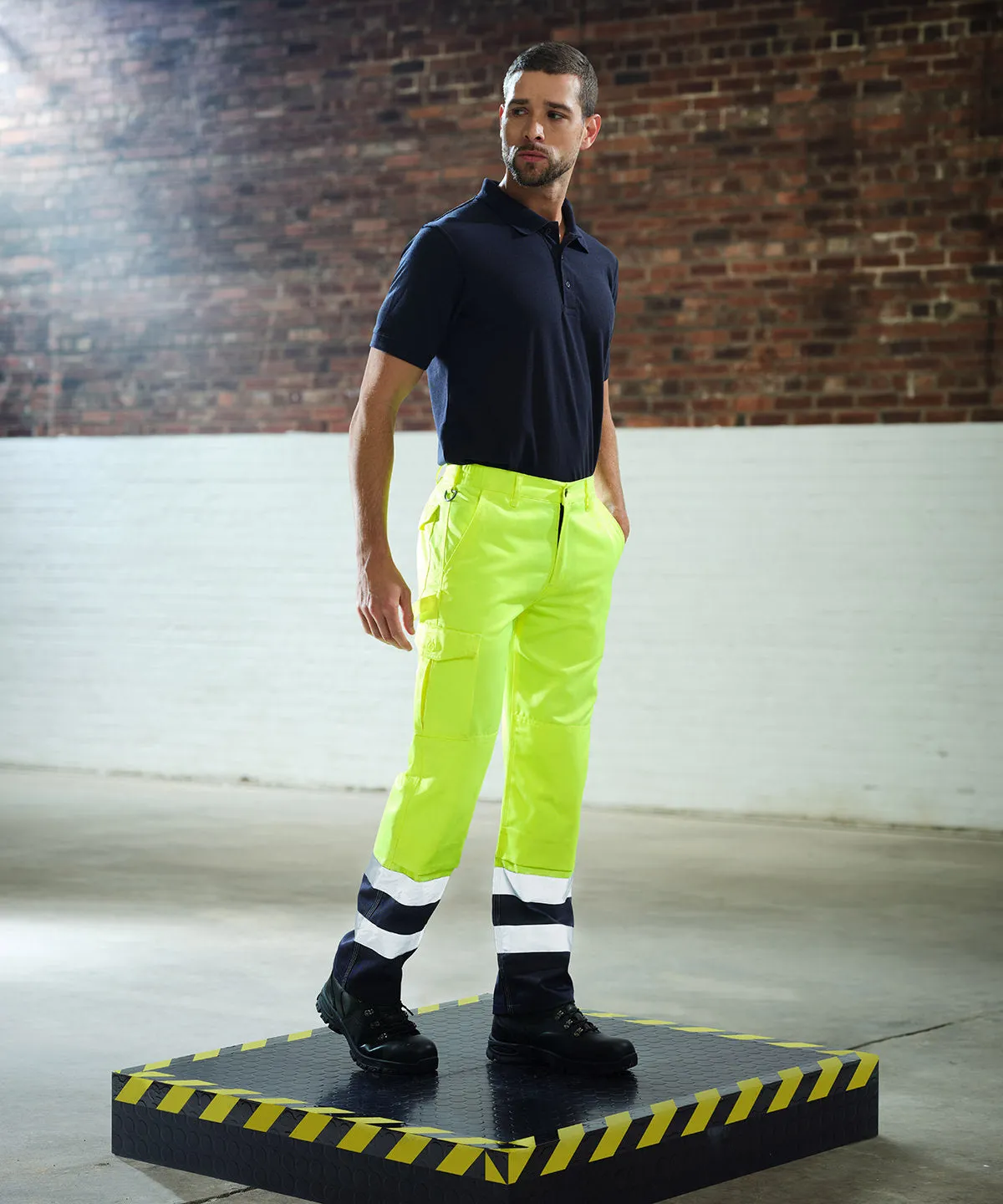 Orange/Navy - Pro hi-vis cargo trousers