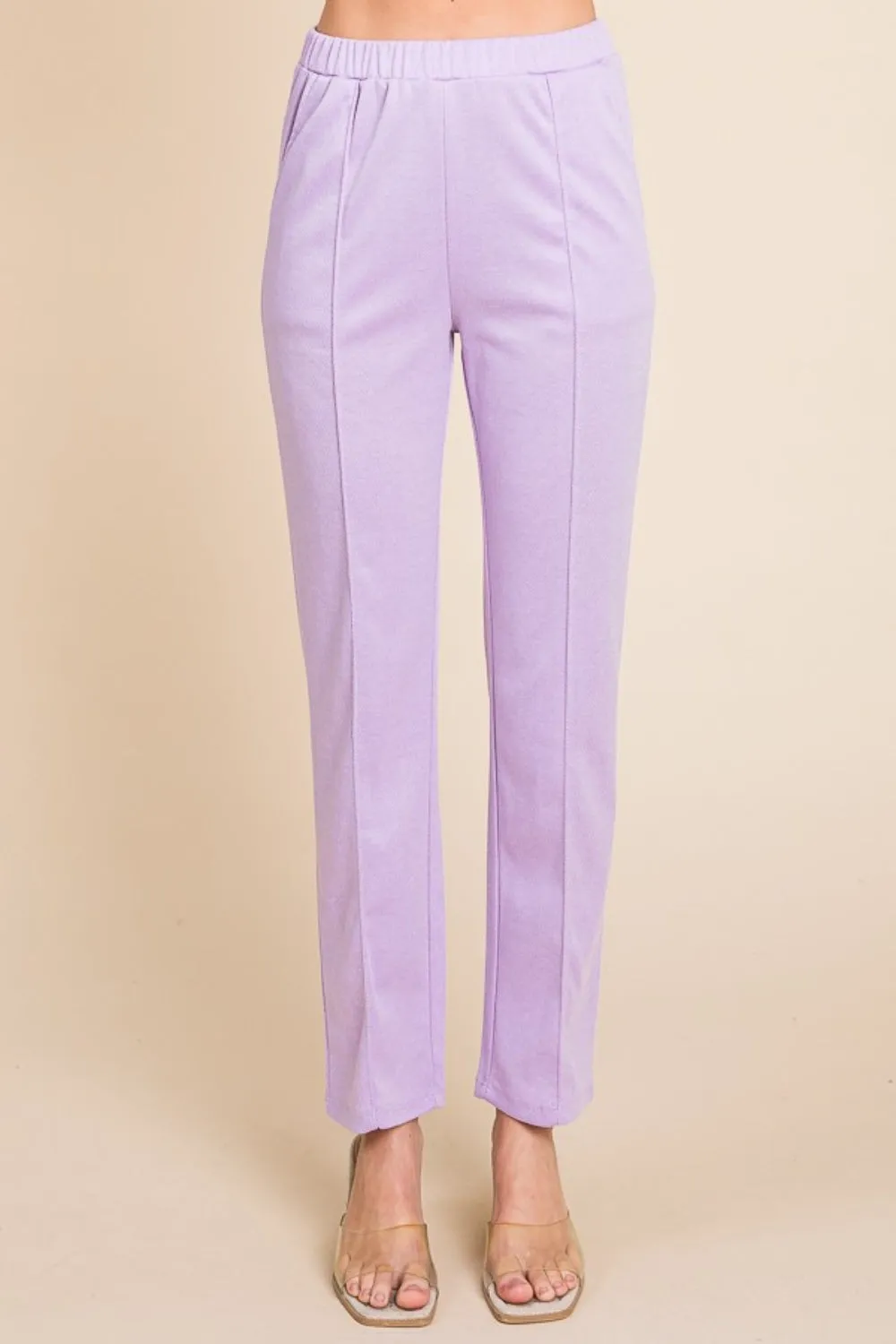 Pin Tuck Detail Slim Pants