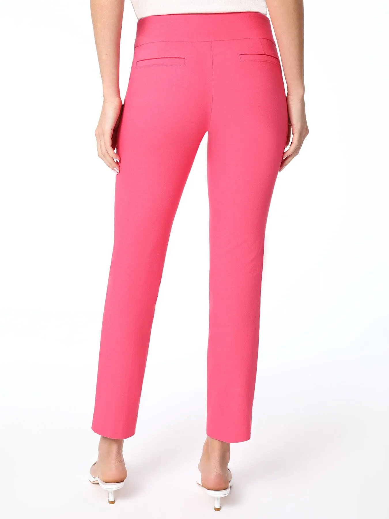 Plus Size Solid Stretch Pull-on Straight Leg Pant